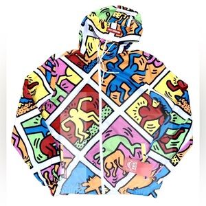KEITH HARING JACKET M HOODIE WINDBREAKER MEMBERS ONLY DANCE HIP HOP LICENSED